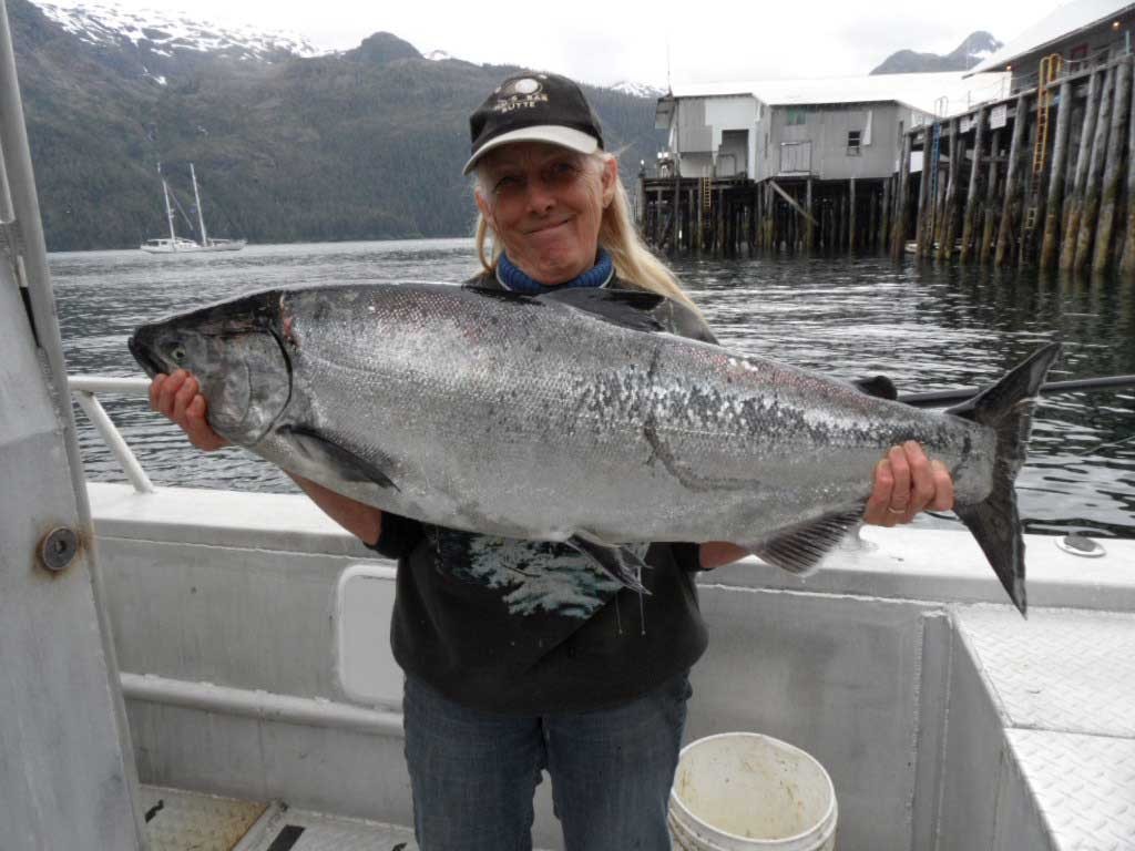 Lady Vicky Wassberg winner of the 2015 Pelican King Salmon Derby